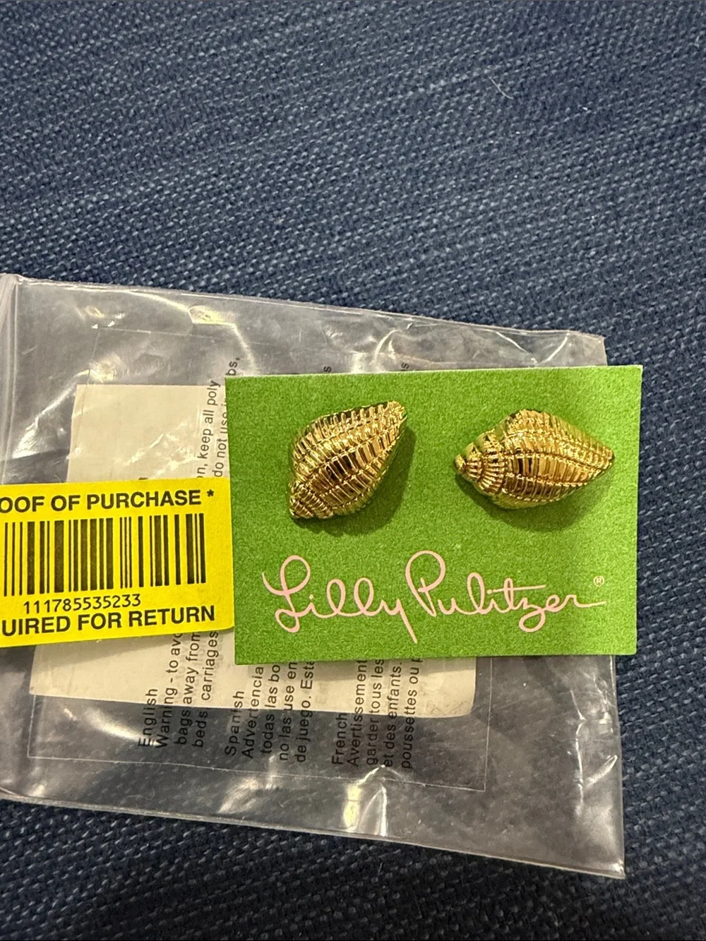 Lilly Pulitzer Gold Shell Stud Earrings